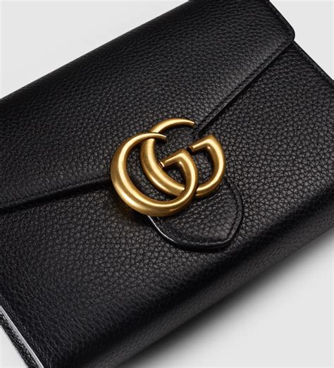 gucci black patent leather wallet|Gucci marmont wallet black.